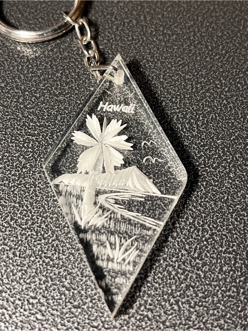 Hawaii Clear Acrylic Etched Keychain, Travel, Souvenirs, Memorabilia